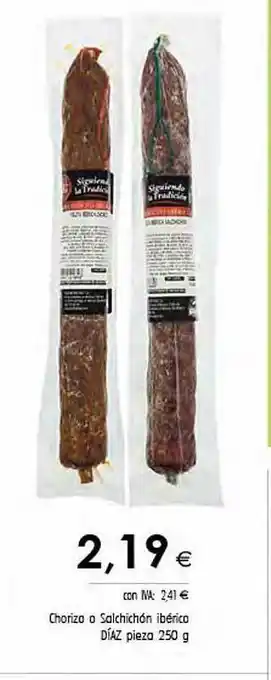 Cash Ifa Chorizo o salchichóñ ibérico díaz pieza oferta