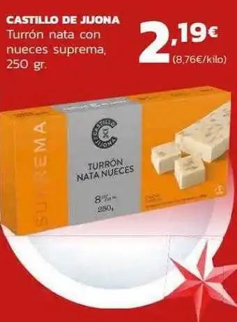 Supermercados Lupa Castillo de jijona turrón nata con nueces suprema oferta