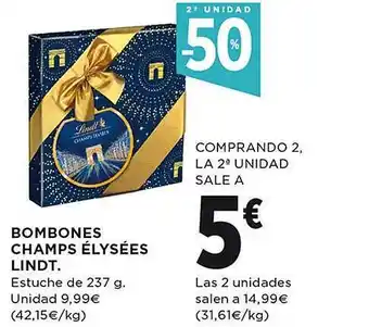El Corte Inglés 2a unidad -50% bombones champs élysées lindt oferta