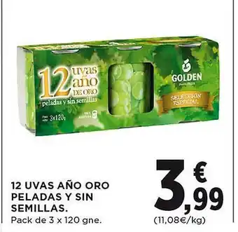 El Corte Inglés 12 uvas año oro peladas y sin semillas oferta