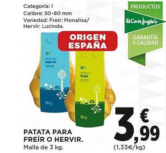 El Corte Inglés Patata para freír o hervir oferta