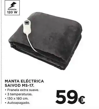 El Corte Inglés Manta eléctrica saivod ms-17 oferta