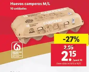 Lidl Huevos camperos m l oferta