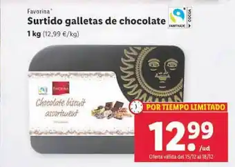 Lidl Favorina surtido galletas de chocolate oferta