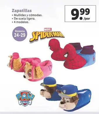 Lidl Zapatillas marvel spider-man paw patrol oferta