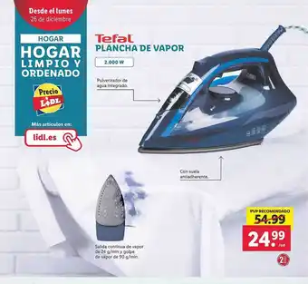 Lidl Tefal plancha de vapor oferta