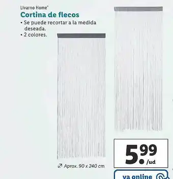 Lidl Livarno home cortina de flecos oferta