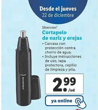 Lidl Silvercrest cortapelo de nariz y orejas oferta