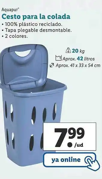 Lidl Aquapur cesto para la colada oferta