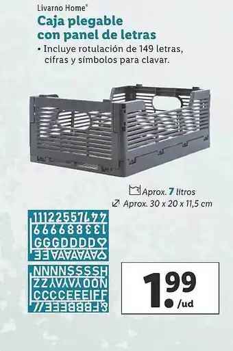 Lidl Livarno home caja plegable con panel de letras oferta