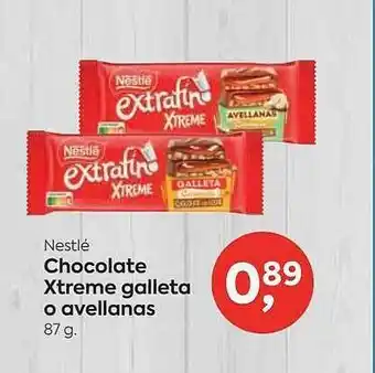 Suma Supermercados Nestlé chocolate xtreme galleta o avellanas oferta