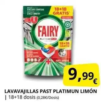 Supermercados MAS Lavavajillas past platimun limón oferta