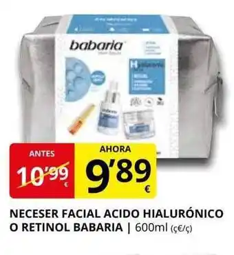 Supermercados MAS Neceser facial acido hialurónico o retinol babaria oferta