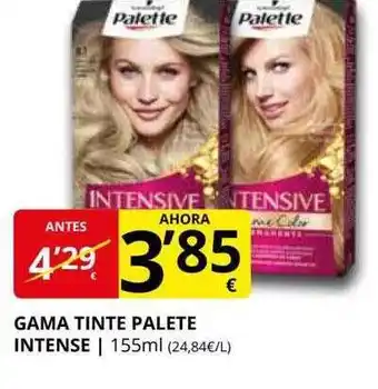 Supermercados MAS Gama tinte palete intense oferta
