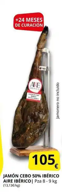 Supermercados MAS Jamón cebo 50% ibérico aire ibérico oferta