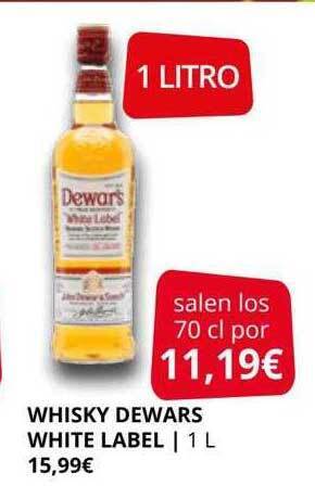 Supermercados MAS Whisky dewars white label oferta