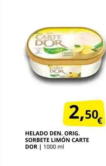 Supermercados MAS Helado den. orig. sorbete limón carte dor oferta