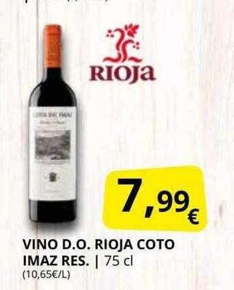 Supermercados MAS Vino d.o. rioja coto imaz res- oferta