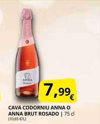 Supermercados MAS Cava condorniu anna o anna brut rosado oferta