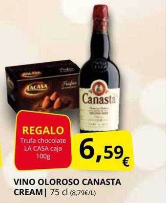Supermercados MAS Vino oloroso canasta cream oferta