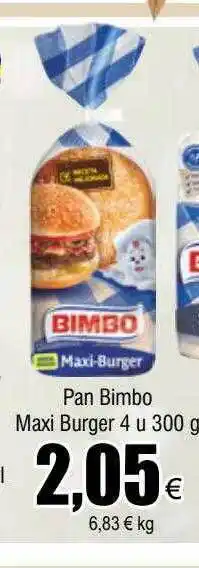 FROIZ Pan bimbo maxi burger 4 oferta