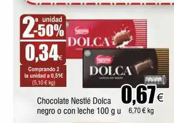FROIZ 2a unidad -50% chocolate nestlé dolca negro o con leche oferta