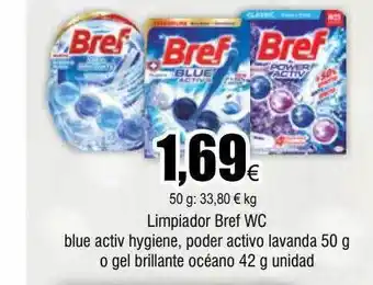 FROIZ Limpiador bref wc blue activ hygiene, poder activo lavanda o gel brillante océan oferta
