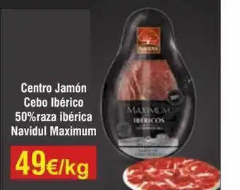 FROIZ Centro jamón cebo ibérico 50% raza ibérica navidul maximum oferta