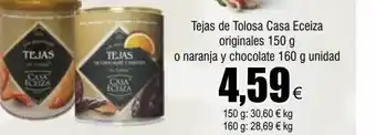 FROIZ Tejas de tolosa casa eceiza originales o naranja y chocolate oferta