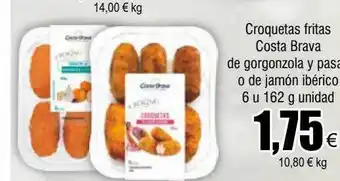 FROIZ Croquetas fritas costa brava de gorgonzola y pasa o de jamón ibérico oferta