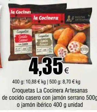 FROIZ Croquetas la cocinera artesanas de cocido con jamón serrano o jamón ibérico oferta