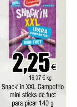 FROIZ Snack' in xxl campofrío mini sticks de fuet para picar oferta