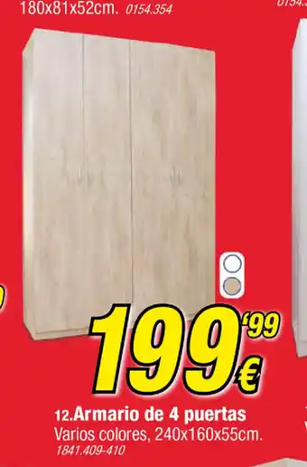 Rapimueble Armario de 4 puertas Varios colores 240 x 160 x 55cm oferta