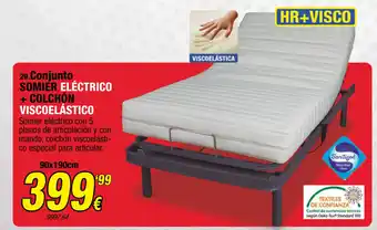 Rapimueble Conjunto Somier Elèctrico + Colchón Viscoelástico 90 x 190cm oferta