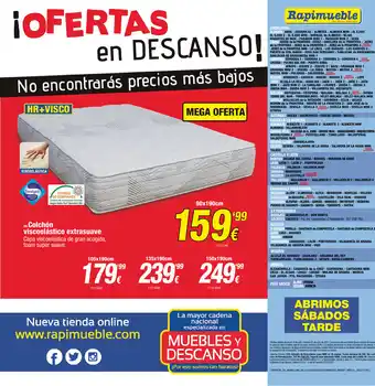 Rapimueble Colchón Viscoelástico Extrasuave 90 x 190cm oferta