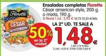 Alimerka Ensaladas Completas Florette César American Style 200g oferta