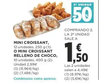 Supercor Mini Croissant 250g O Mini Croissant Relleno de Choco 400g oferta