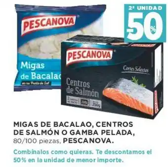 Supercor Pescanova Migas de Bacalao, Centros de Salmón O Gamba Pelada, 80/100 Piezas oferta