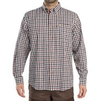 Decathlon Camisa manga larga hombre caza verney carron algodon cuadros marrón/negro oferta