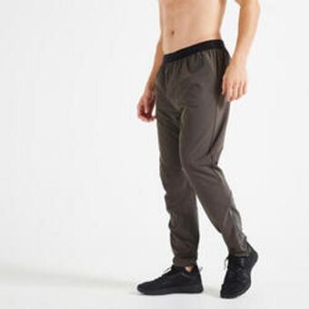 Decathlon Pantalón chándal fitness transpirable slim hombre domyos caqui oferta