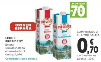 Supercor Président Leche Entera 1L oferta