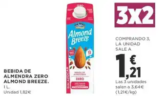 Supercor Bebida de Almendra Zero Almond Breeze 1L oferta
