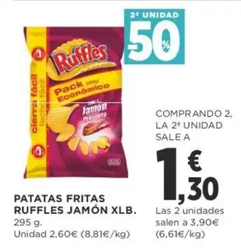 Supercor Patatas Fritas Ruffles Jamón XLB 295g oferta