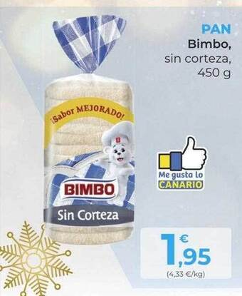 SPAR Gran Canaria Pan bimbo sin corteza oferta