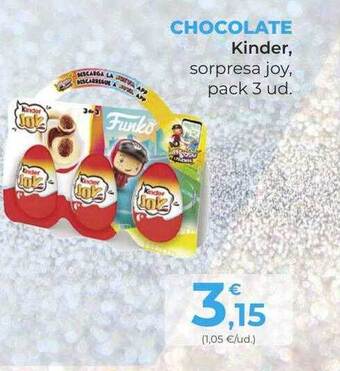 SPAR Gran Canaria Chocolate kinder sorpresa joy oferta