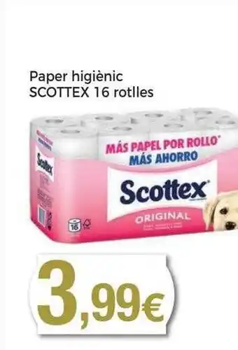 Supermercats Jespac Paper higiènic scottex 16 rotlles oferta