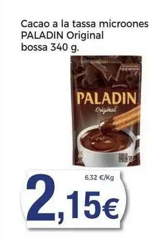 Supermercats Jespac Cacao a la tassa microones paladin original bossa oferta