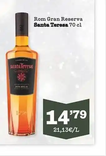 Sorli Rom gran reserva santa teresa oferta