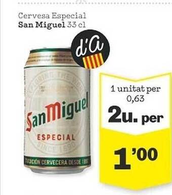 Sorli Cervesa especial san miguel oferta