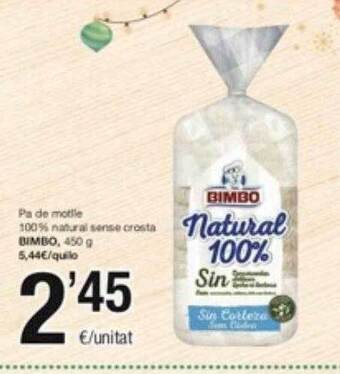 SPAR Fragadis Pa de motlle 100% natural sense crosta bimbo oferta